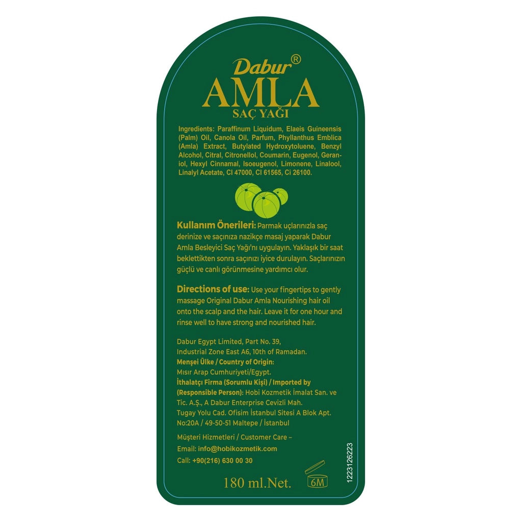Dabur Amla Hair Care Oil 180 ml