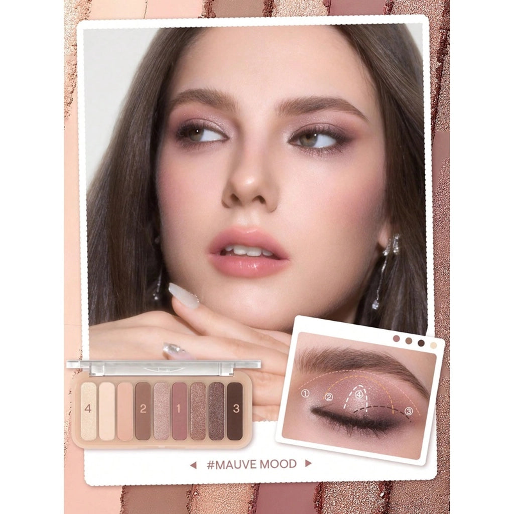 Sheglam 9-Piece Eyeshadow Palette Mauve Mood Essence Nude