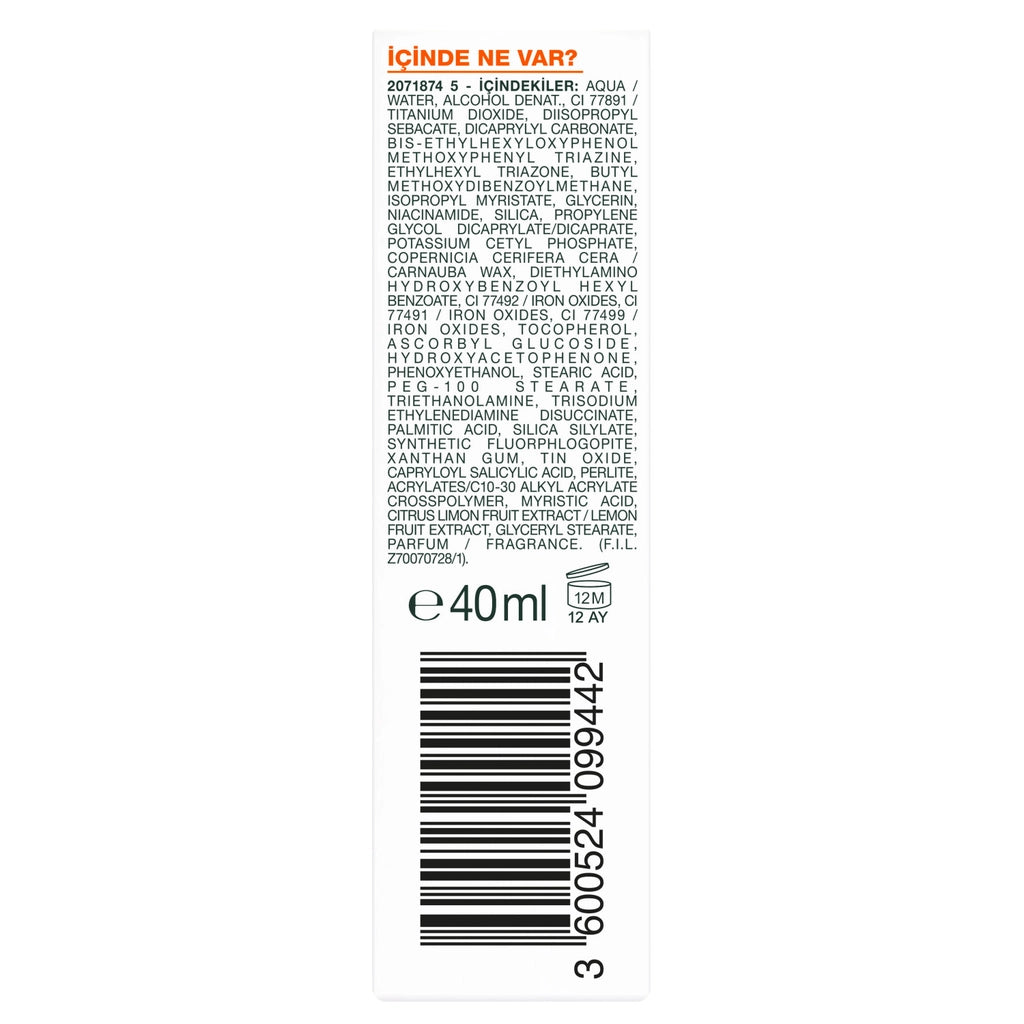 Garnier Vitamin C Wonder Tint 3 Effects in 1 50+SPF Colored Moisturizing Face Sun Cream 40 ml Light Tone