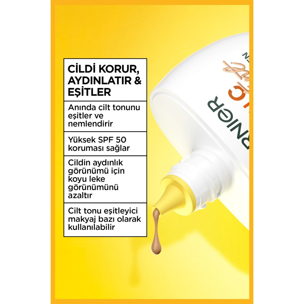 Garnier Vitamin C Wonder Tint 3 Effects in 1 50+SPF Tinted Moisturizing Face Sun Cream 40 ml Medium Tone