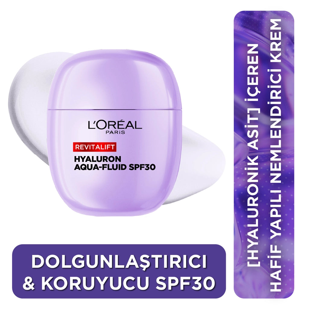 Loreal Paris Revitalift Plumping Lightweight Moisturizing Face Cream with Hyaluronic Acid SPF30 Protection 40 ml