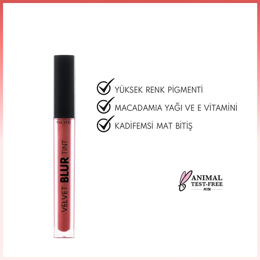 Note Velvet Blur Tint Velvet Finish Moisturizing Matte Lipstick 01 Velvet Nude