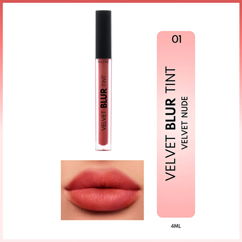 Note Velvet Blur Tint Velvet Finish Moisturizing Matte Lipstick 04 Rust Red