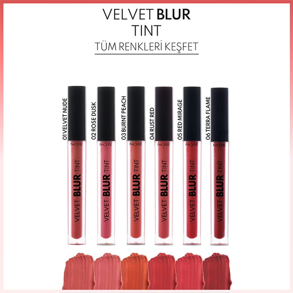 Note Velvet Blur Tint Velvet Finish Moisturizing Matte Lipstick 01 Velvet Nude