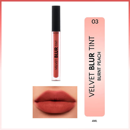 Note Velvet Blur Tint Velvet Finish Moisturizing Matte Lipstick 04 Rust Red
