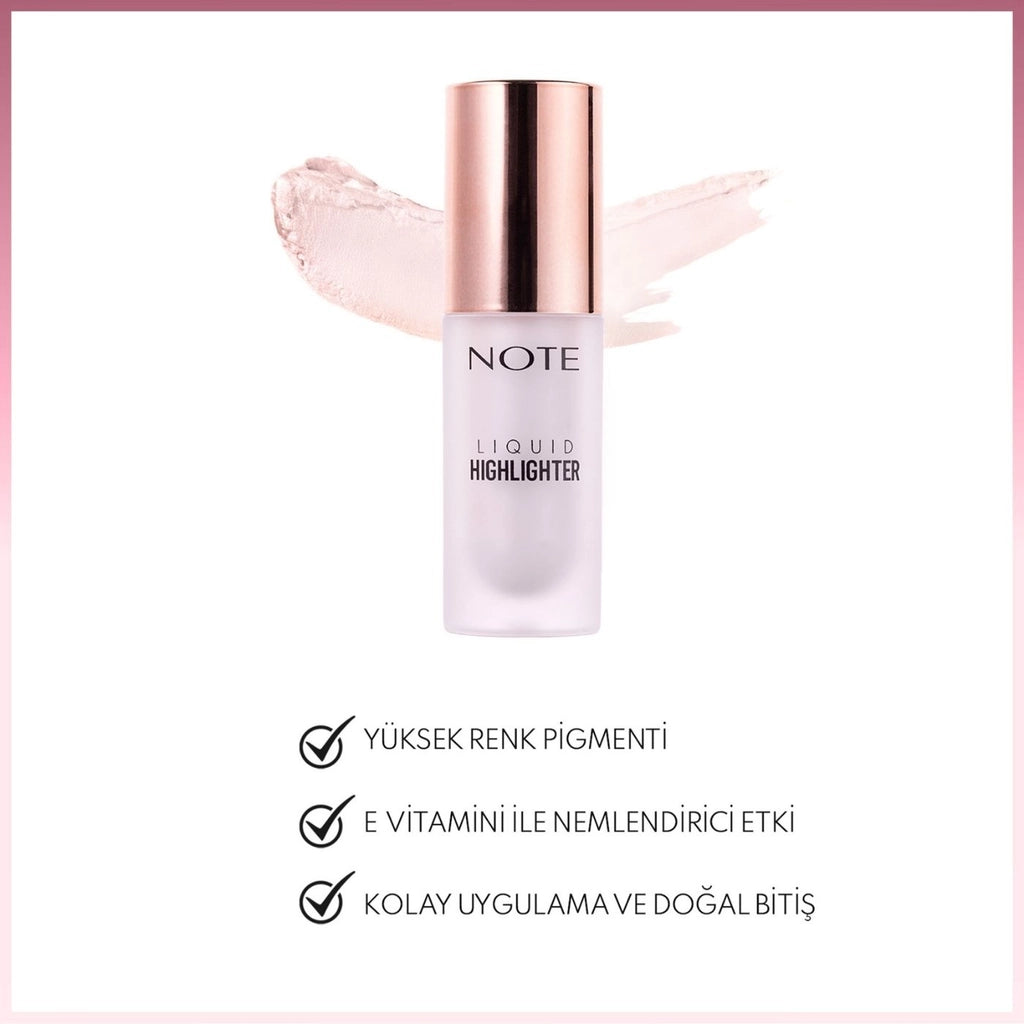 Note Liquid Highlighter Moisturizing Effective Liquid Illuminator 100 Soft Pink