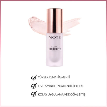 Note Liquid Highlighter Moisturizing Effective Liquid Illuminator 100 Soft Pink