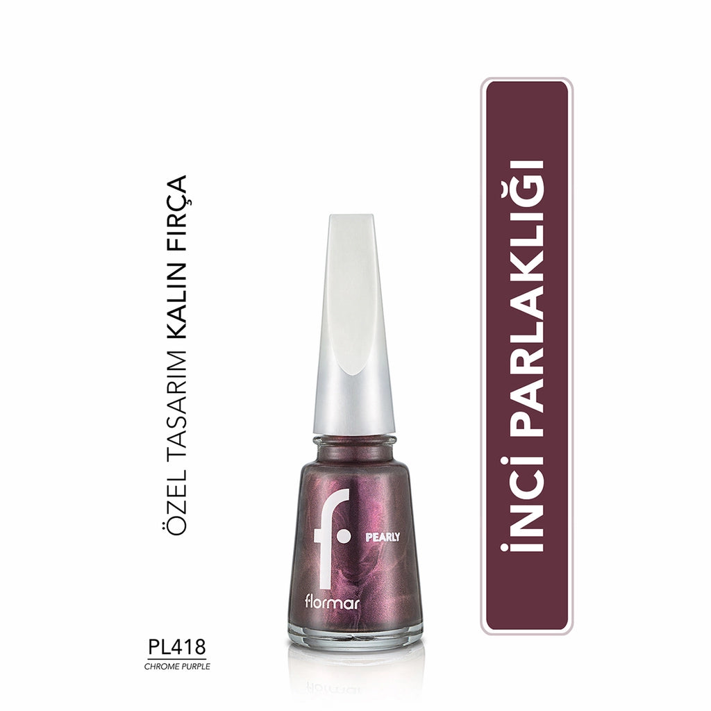 Flormar Pearly Intense Pigmented and Pearl Reflection Nail Polish 201 Luxury White