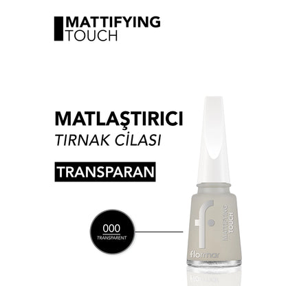 Flormar Mattifying Touch Transparent Nail Polish with Mattifying Effect 000 Transparent