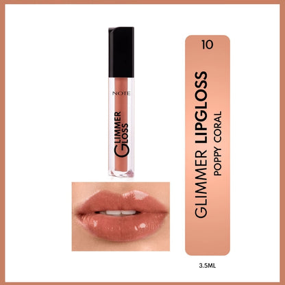 Note Glimmer Gloss Shimmering Moisturizing Lip Gloss 40 Rosy Wood