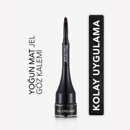 Flormar Intensely Pigmented Matte Finish Self-Brush Gel Eyeliner 001 Black