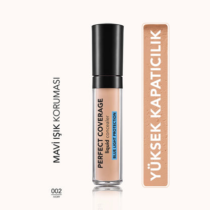 Flormar Perfect Coverage Blue Light Protection Semi-Matte Concealer 002 Ivory