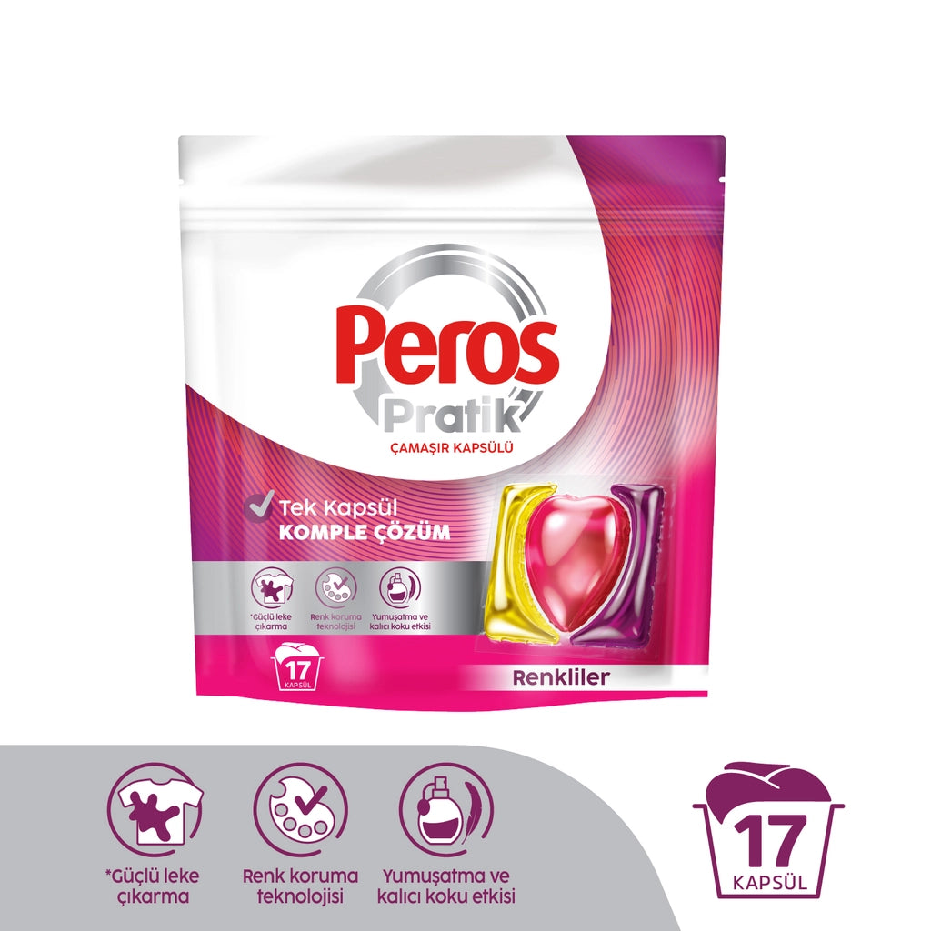 Peros Practical Colorful Laundry Capsules 17 Pack