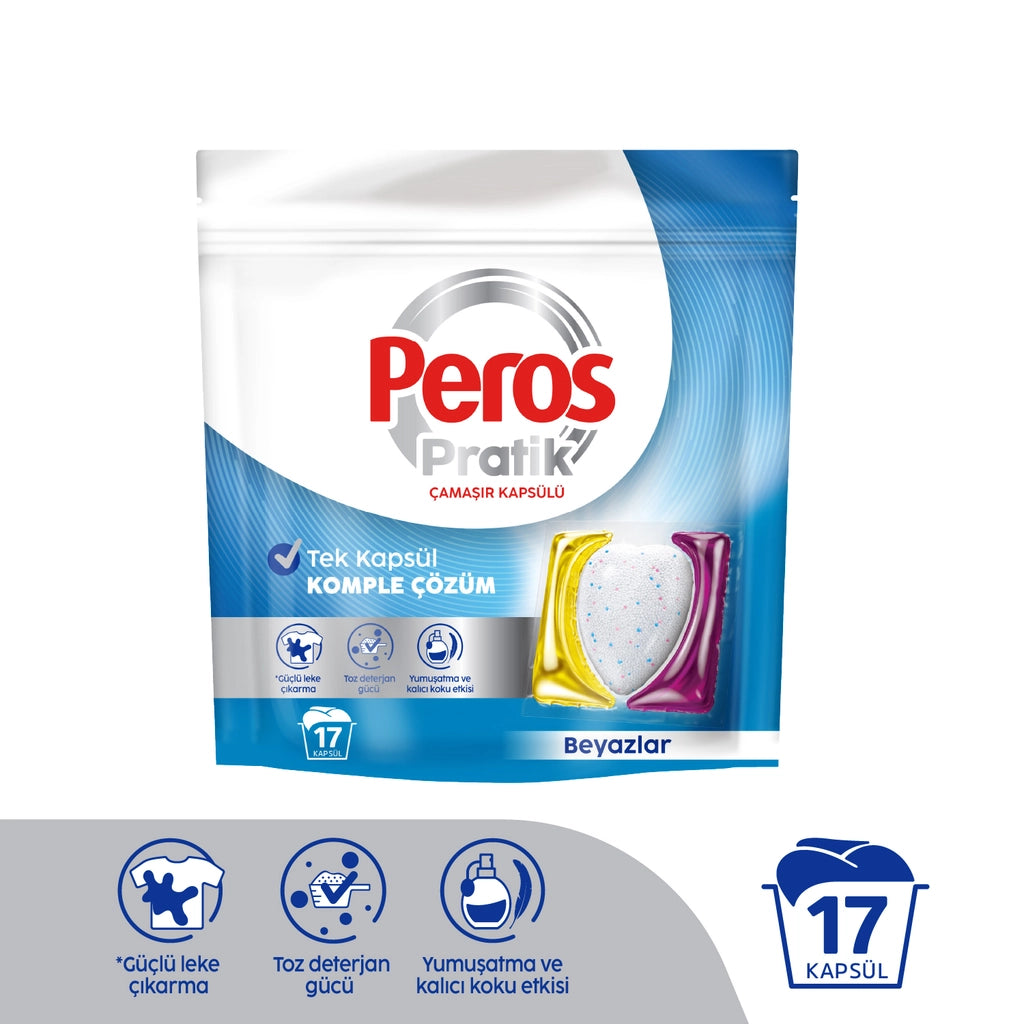 Peros Practical Colorful Laundry Capsules 17 Pack