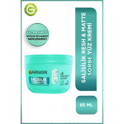 Garnier Salicylic Fresh &amp; Matte Anti-Acne Scar Moisturizing Sorbet Face Cream 85 ml