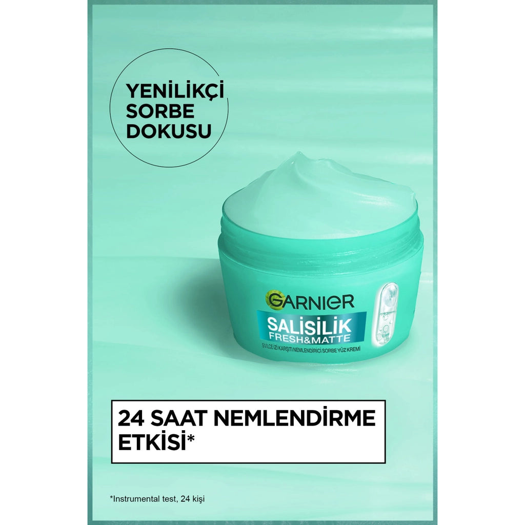 Garnier Salicylic Fresh &amp; Matte Anti-Acne Scar Moisturizing Sorbet Face Cream 85 ml