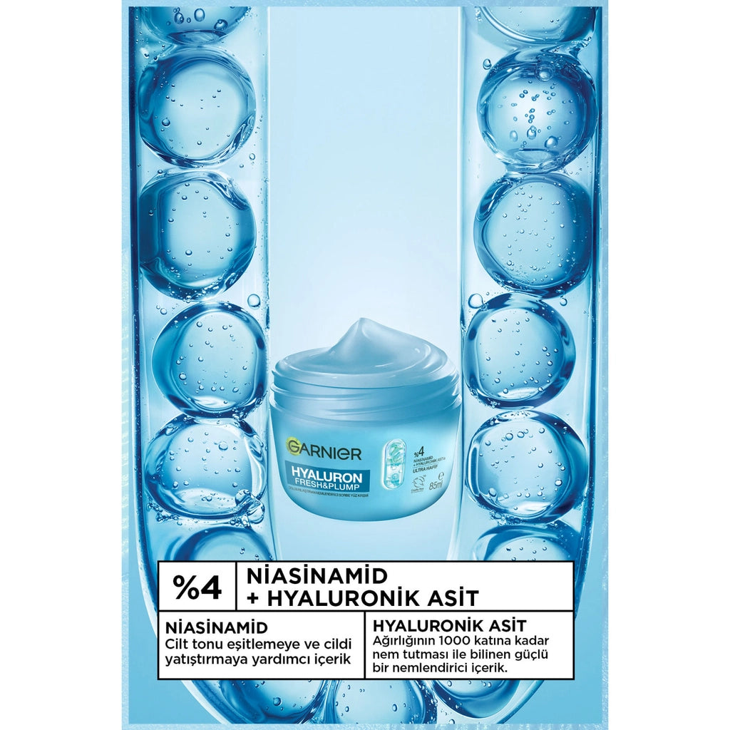 Garnier Hyaluron Fresh &amp; Plump Plumping Moisturizing Sorbet Face Cream 85 ml