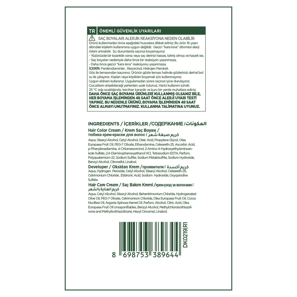Sea Color Ammonia-Free Hair Dye 1.0 Black