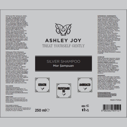 Ashley Joy Anti-Orange Keratin Content Purple Shampoo for Platinum and Blonde Hair 250 ml