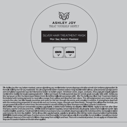 Ashley Joy Purple Hair Care Mask with Anti-Orange Keratin Content for Platinum and Blonde Hair 200 ml