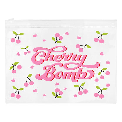 Eklips Cherry Printed Transparent Clutch Bag