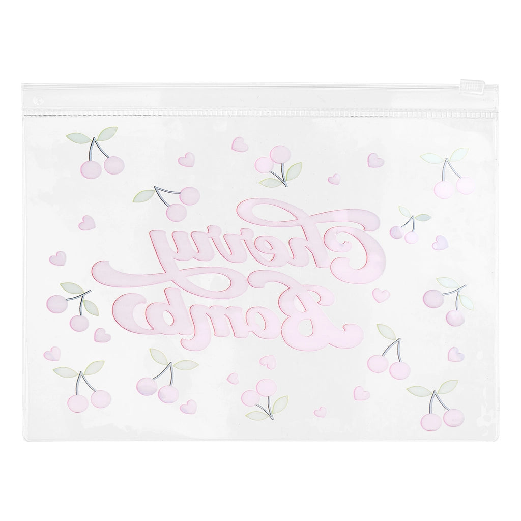 Eklips Cherry Printed Transparent Clutch Bag