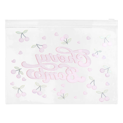 Eklips Cherry Printed Transparent Clutch Bag