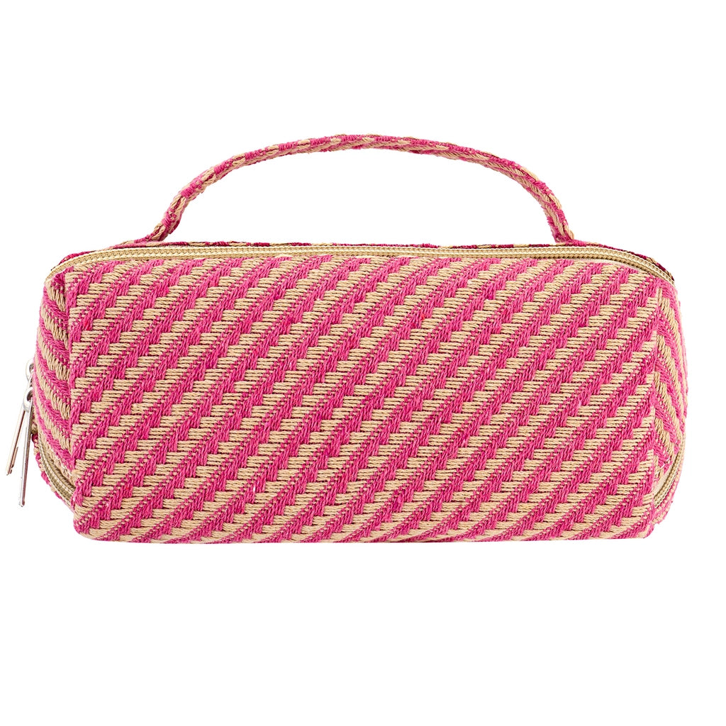 Eklips Pink Striped Box Makeup Bag