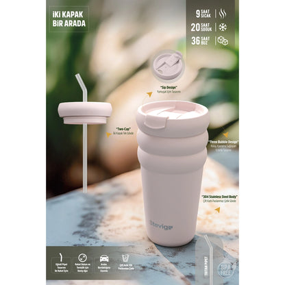 Stevig Bubble Steel Thermos 600 ml ST-244 Crushed Rock