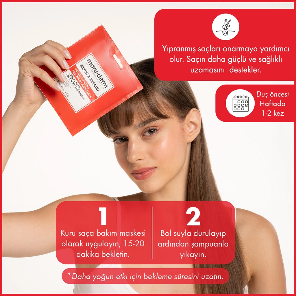 Maruderm Biotin &amp; Keratin Intensive Repairing Pre-Shower Hair Mask 50 ml