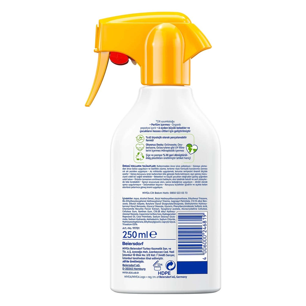 Nivea Sun 50+SPF Sunscreen Body Spray for Baby and Children 250 ml