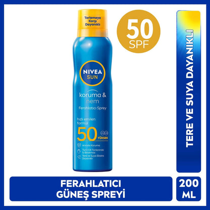 Nivea Sun SPF50 Sunscreen and Refreshing Body Spray 200 ml