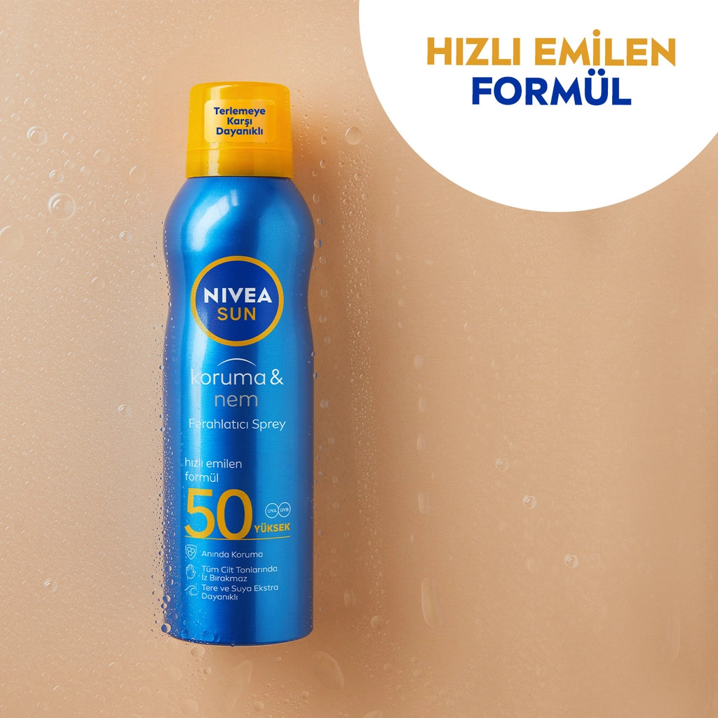 Nivea Sun SPF50 Sunscreen and Refreshing Body Spray 200 ml