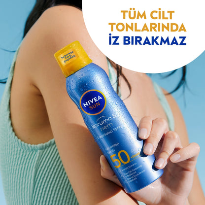 Nivea Sun SPF50 Sunscreen and Refreshing Body Spray 200 ml