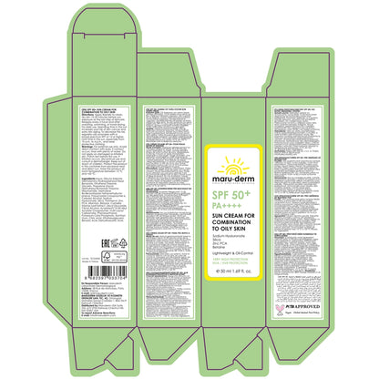 Maruderm 50+SPF Easily Absorbed Facial Sunscreen Special for Combination and Oily Skin 50 ml