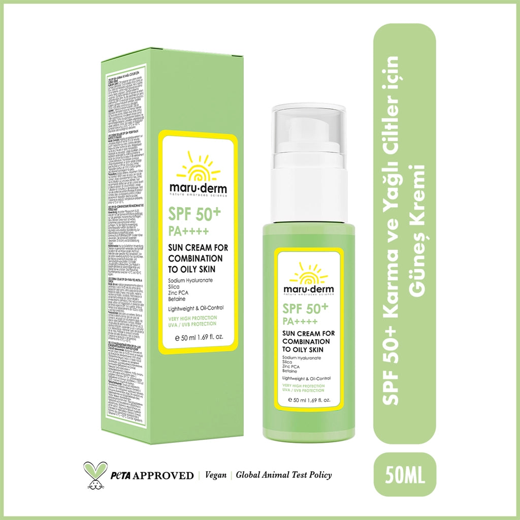 Maruderm 50+SPF Easily Absorbed Facial Sunscreen Special for Combination and Oily Skin 50 ml