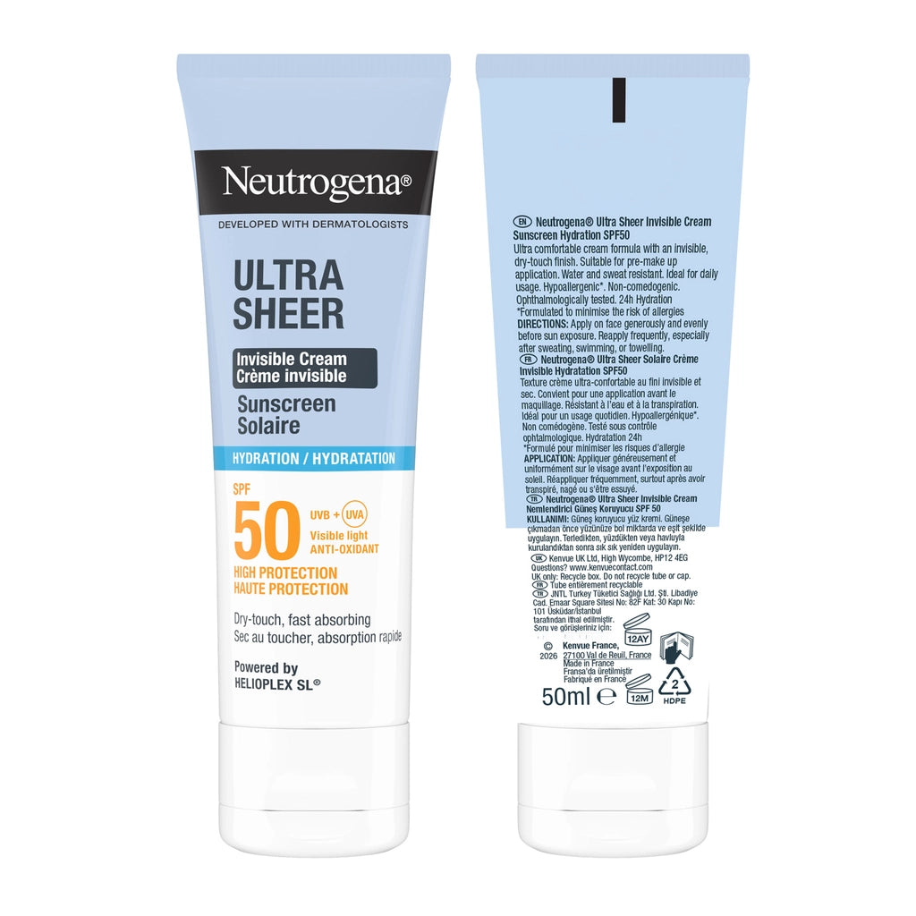 Neutrogena Ultra Sheer Moisturizing 50SPF Sunscreen Cream 50 ml