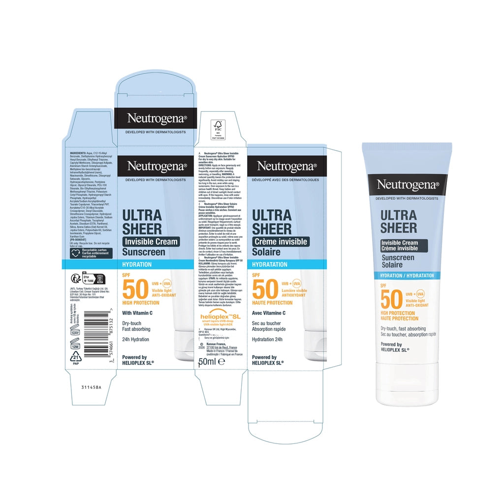 Neutrogena Ultra Sheer Moisturizing 50SPF Sunscreen Cream 50 ml