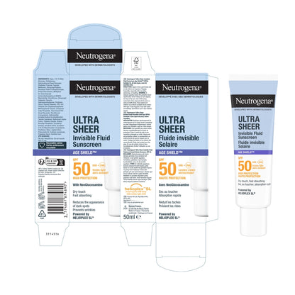 Neutrogena Ultra Sheer Anti-Aging 50SPF Fluid Sunscreen Cream 50 ml