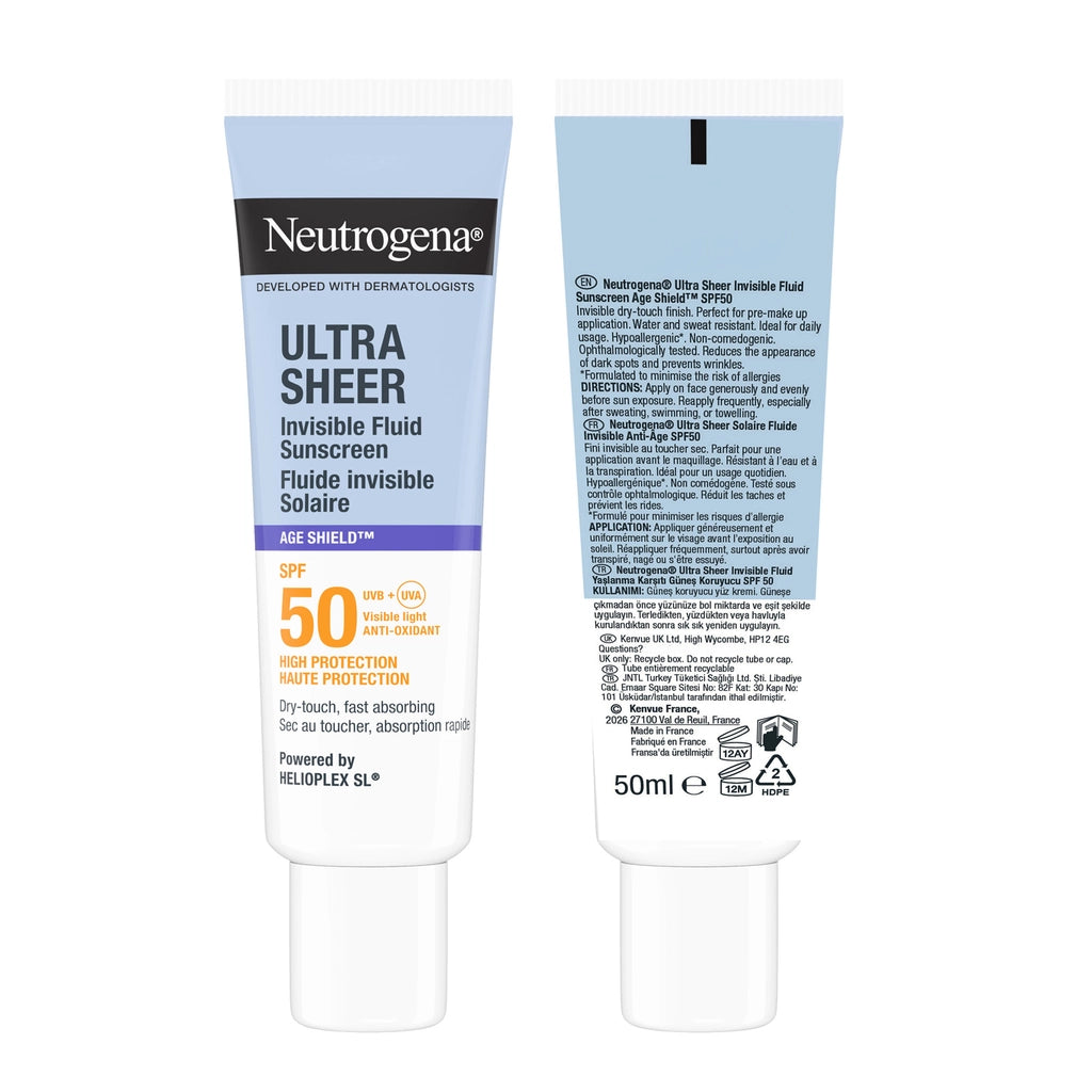 Neutrogena Ultra Sheer Anti-Aging 50SPF Fluid Sunscreen Cream 50 ml