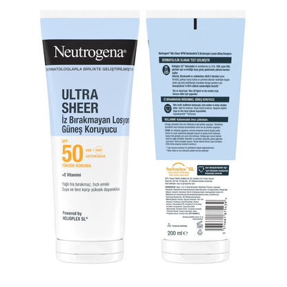 Neutrogena Ultra Sheer Non-Scarring 50SPF Sunscreen Lotion 200 ml