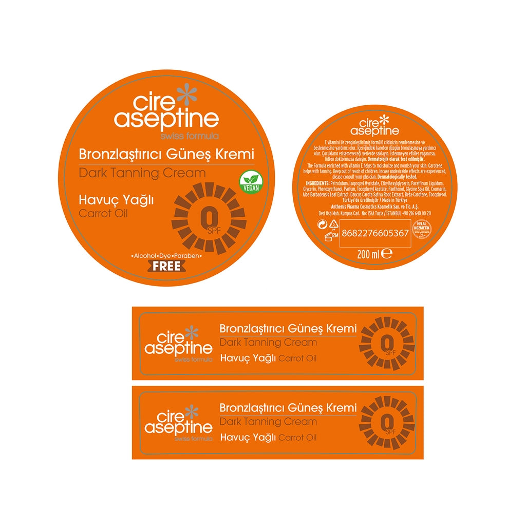 Cire Aseptine Carrot Bronzer 0SPF Sun Cream 200 ml