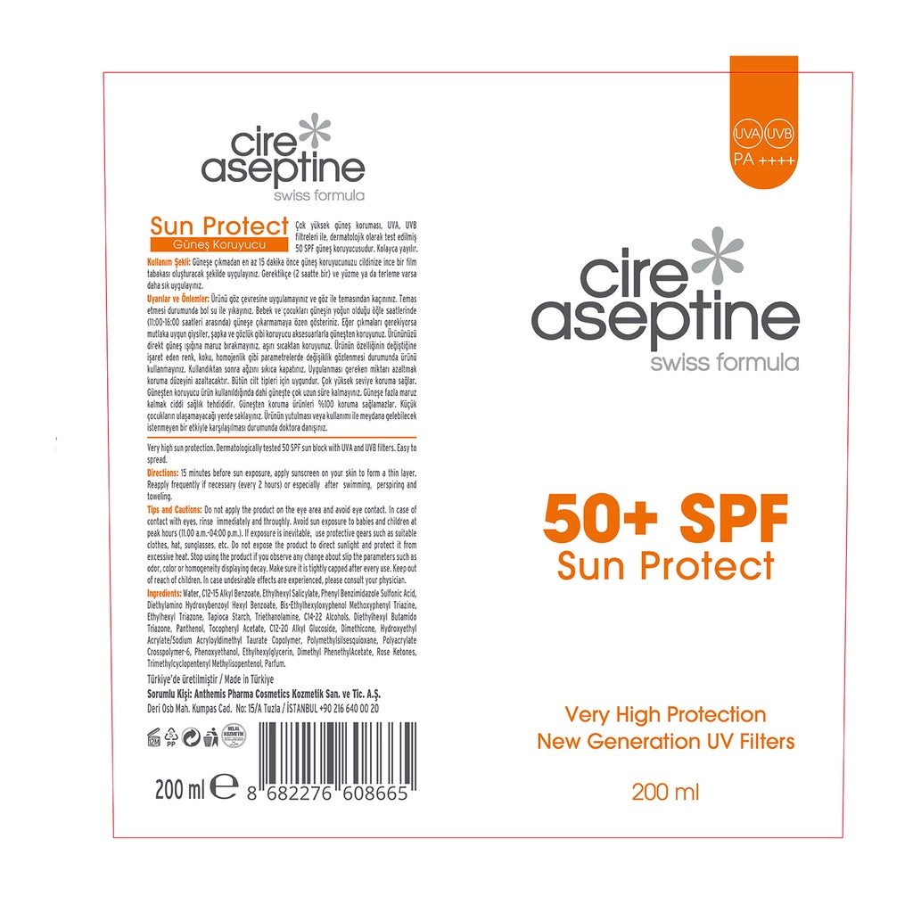 Cire Aseptine 50+SPF Sunscreen Cream 200 ml