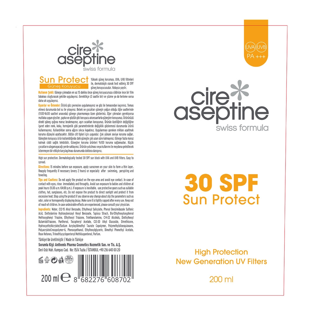 Cire Aseptine 30SPF Sunscreen Cream 200 ml