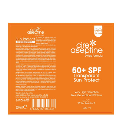 Cire Aseptine 50+SPF Transparent Sunscreen Spray 200 ml
