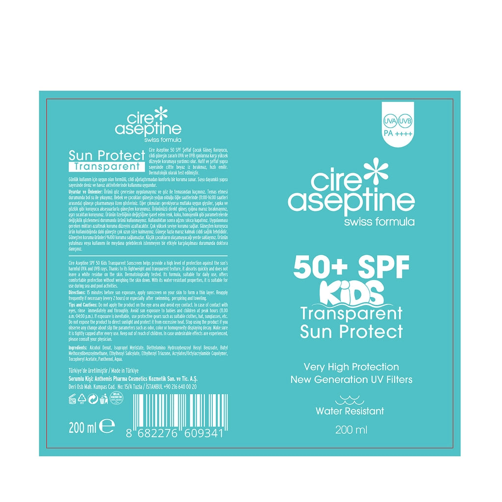 Cire Aseptine 50+SPF Transparent Children&