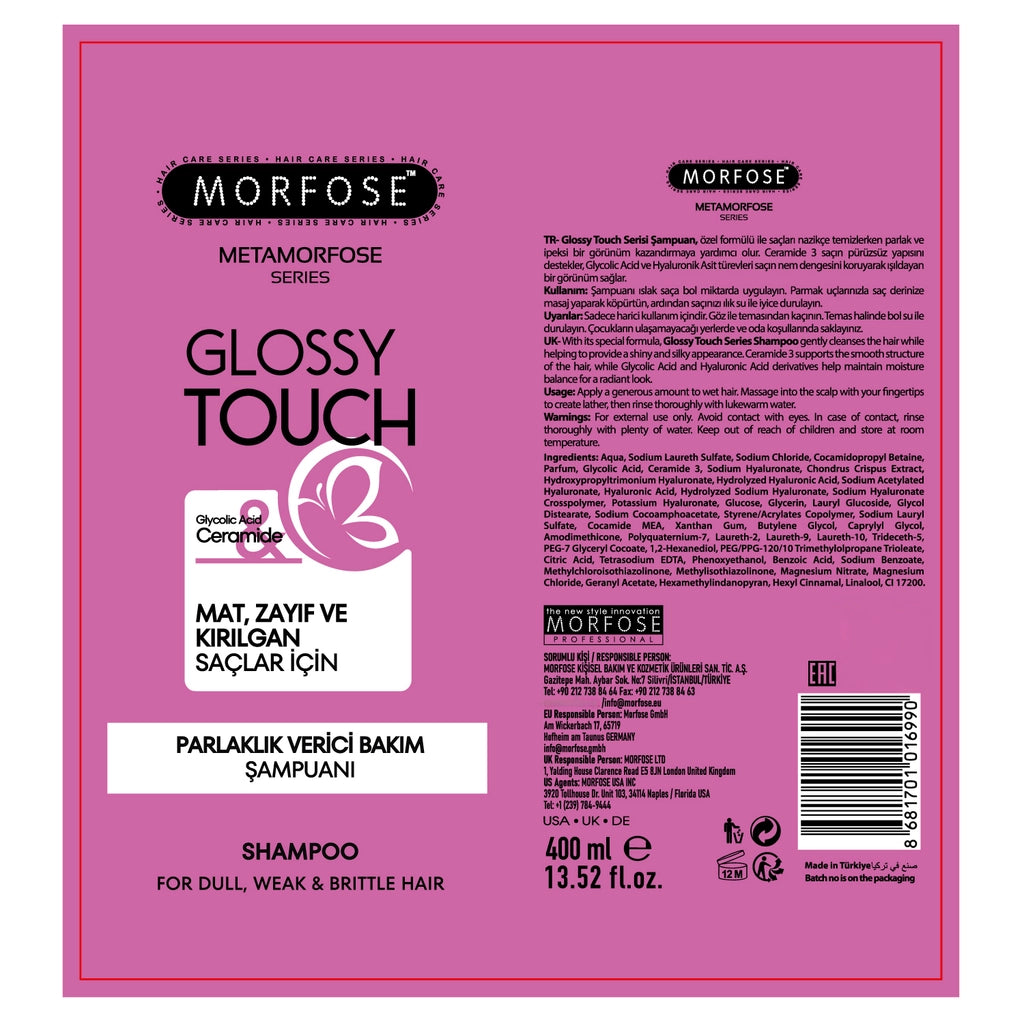 Morfose Metamorphose Glossy Touch Shine Giving Care Shampoo 400 ml