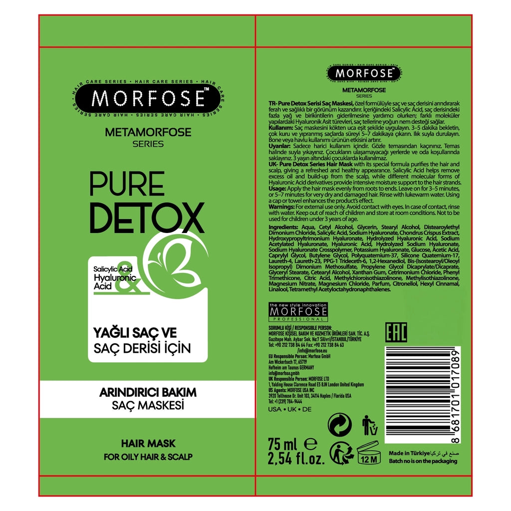 Morfose Metamorphose Pure Detox Purifying Care Hair Mask 75 ml