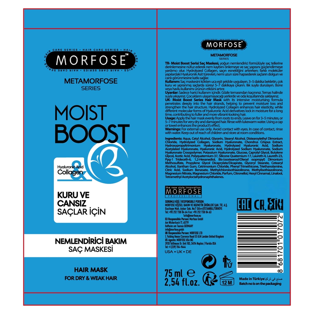 Morfose Metamorphose Moist Boost Moisturizing Care Hair Mask 75 ml
