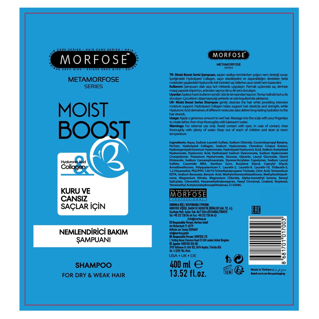 Morfose Metamorphose Moist Boost Moisturizing Care Shampoo 400 ml